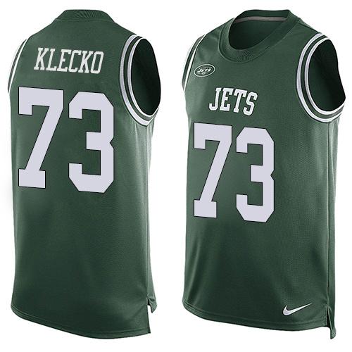 Nike Jets #73 Joe Klecko Green Team Color Men's Stitched NFL Limited Tank Top Jersey - Click Image to Close